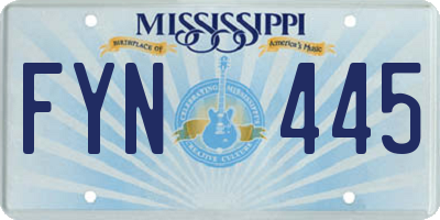 MS license plate FYN445