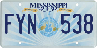 MS license plate FYN538