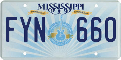 MS license plate FYN660