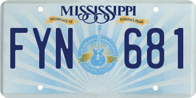 MS license plate FYN681