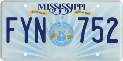 MS license plate FYN752