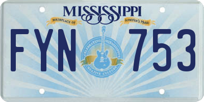 MS license plate FYN753