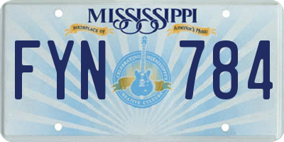 MS license plate FYN784