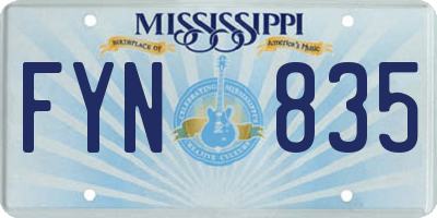 MS license plate FYN835