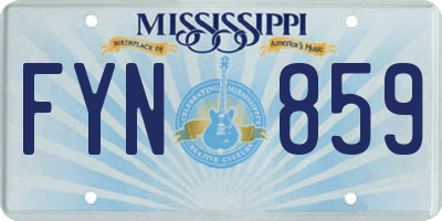 MS license plate FYN859