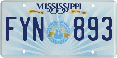 MS license plate FYN893