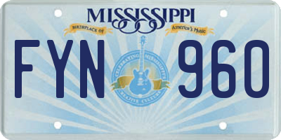 MS license plate FYN960