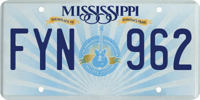 MS license plate FYN962