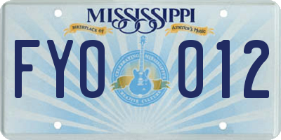 MS license plate FYO012