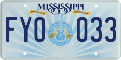 MS license plate FYO033