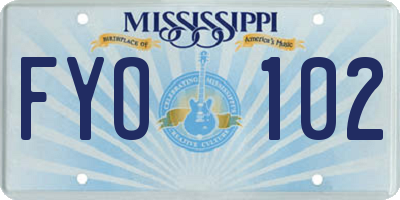 MS license plate FYO102