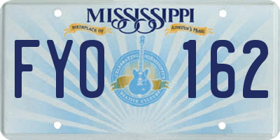 MS license plate FYO162