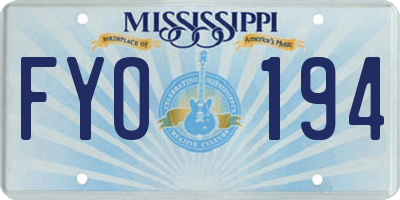 MS license plate FYO194