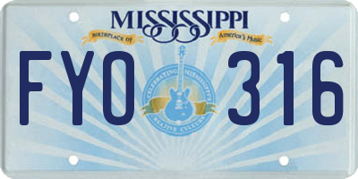 MS license plate FYO316