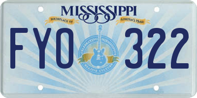 MS license plate FYO322