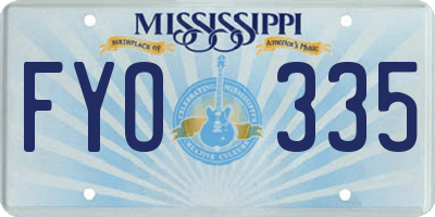 MS license plate FYO335