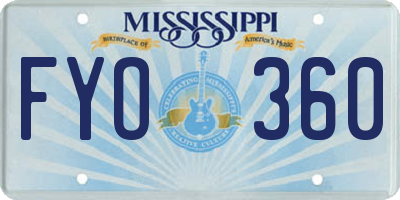 MS license plate FYO360
