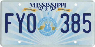MS license plate FYO385