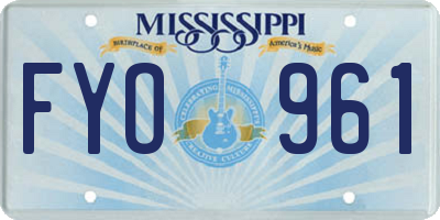 MS license plate FYO961