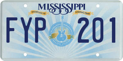 MS license plate FYP201