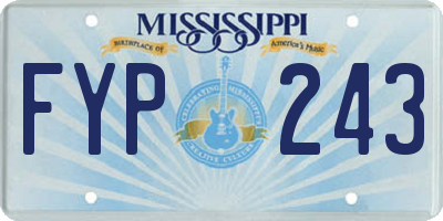 MS license plate FYP243