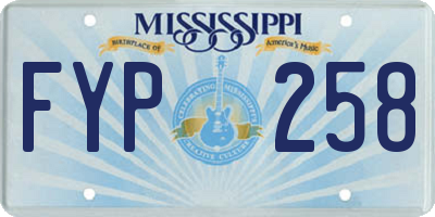 MS license plate FYP258