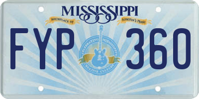 MS license plate FYP360