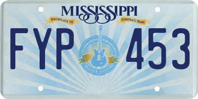 MS license plate FYP453