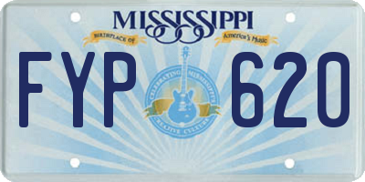 MS license plate FYP620