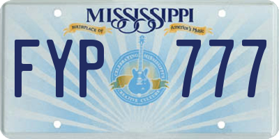 MS license plate FYP777