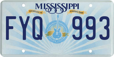 MS license plate FYQ993