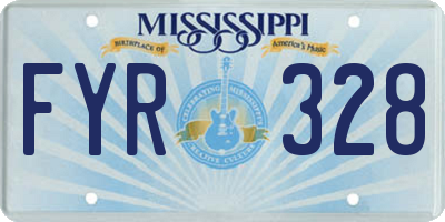 MS license plate FYR328