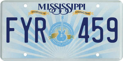 MS license plate FYR459