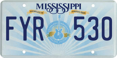 MS license plate FYR530
