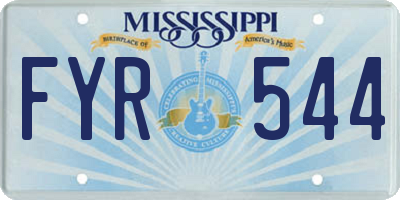 MS license plate FYR544