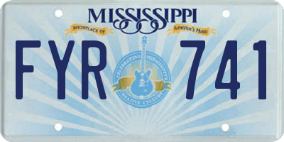 MS license plate FYR741
