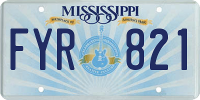 MS license plate FYR821