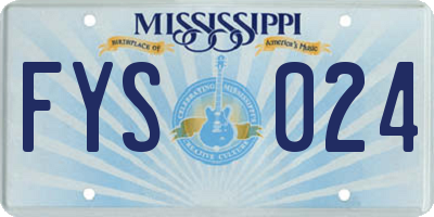 MS license plate FYS024