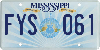 MS license plate FYS061