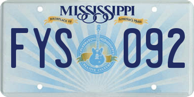 MS license plate FYS092