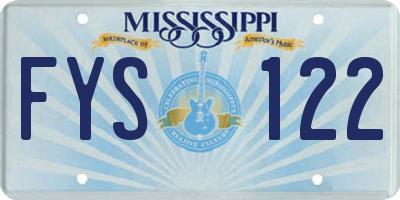 MS license plate FYS122