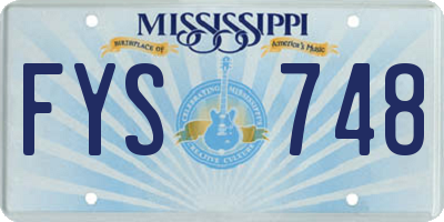 MS license plate FYS748