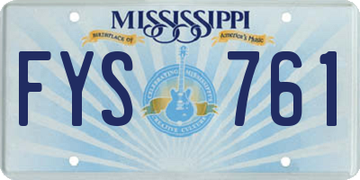 MS license plate FYS761