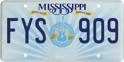 MS license plate FYS909