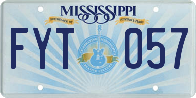 MS license plate FYT057