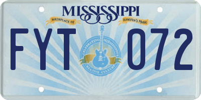 MS license plate FYT072