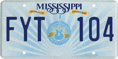 MS license plate FYT104