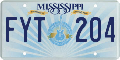 MS license plate FYT204