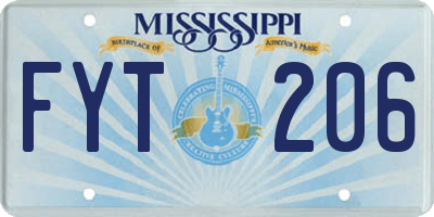 MS license plate FYT206