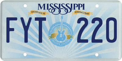 MS license plate FYT220